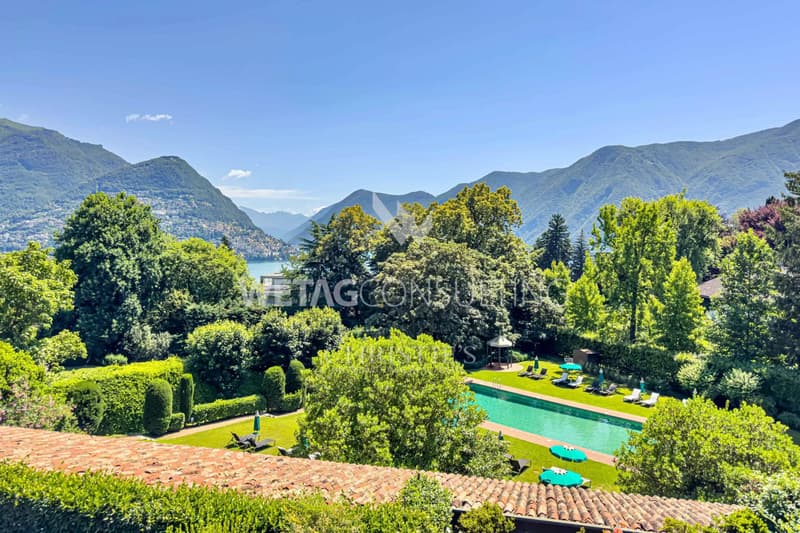 Lugano-Gentilino: elegant attic apartment with lake view, renovated in raw state and for sale in a green area (2)
