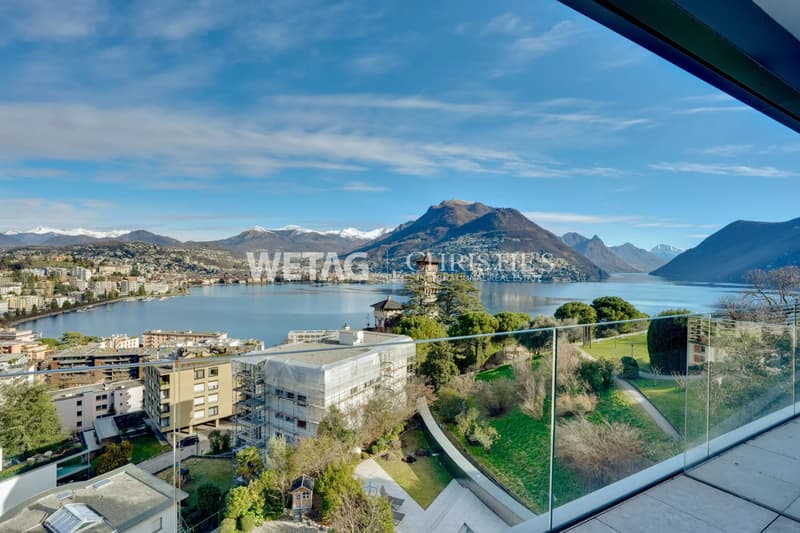 Moderne Attikawohnung zum Verkauf in Lugano-Paradiso mit herrlichem Seeblick, auch ideal als Zweitwohnsitz. (1)