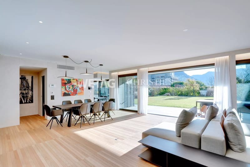 Moderne Duplexwohnung neueren Baujahrs mit grossem Privatgarten zur Miete in Lugano-Savosa (3)
