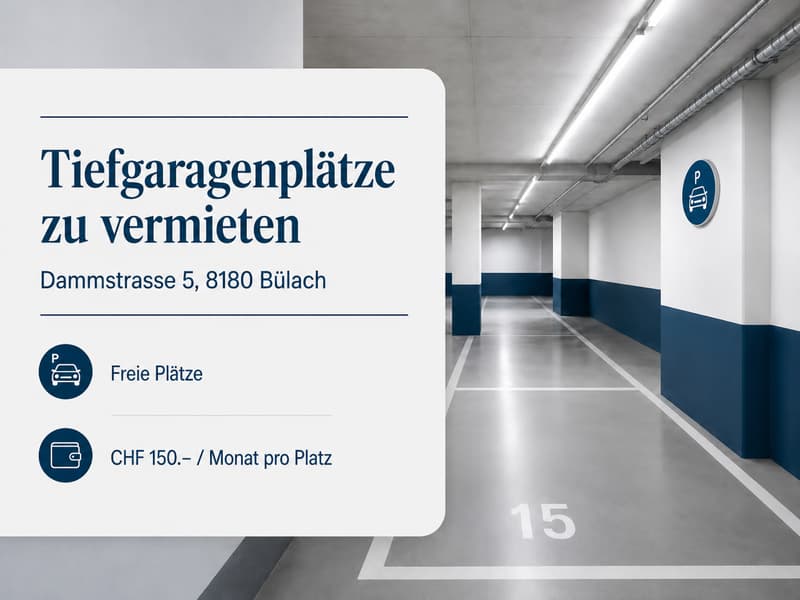 Tiefgaragenplätze per sofort in Bülach zu vermieten (1)