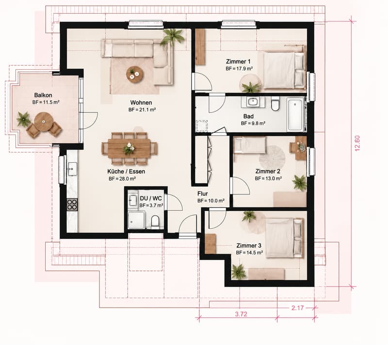 Grosszügige Wohnung, exklusiv und modern im Eigentumsstandard (8)