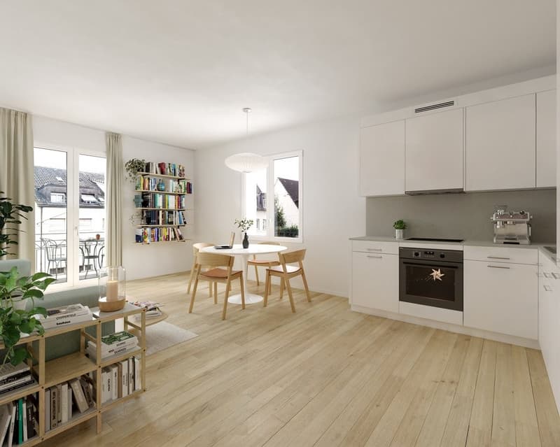 Ansicht Küche / Wohnzimmer