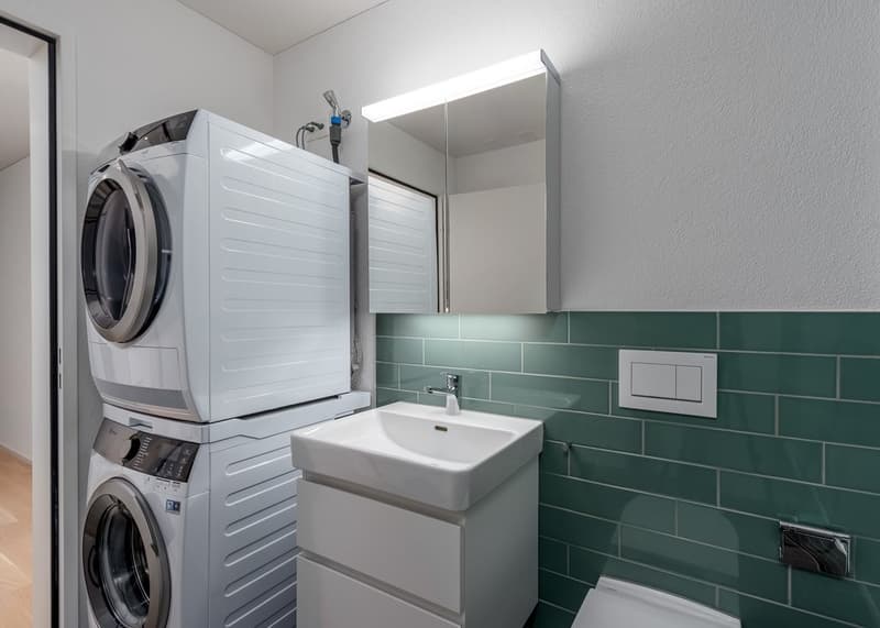 Badezimmer mit Waschturm