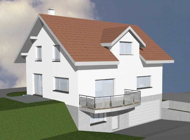 Zu verkaufen bei 8556 Wigoltingen, neues freistehendes 6½ Zi.-EFH am Südhang, an ruhiger, sonniger Lage mit Weitsicht /Massivbau ! (1)