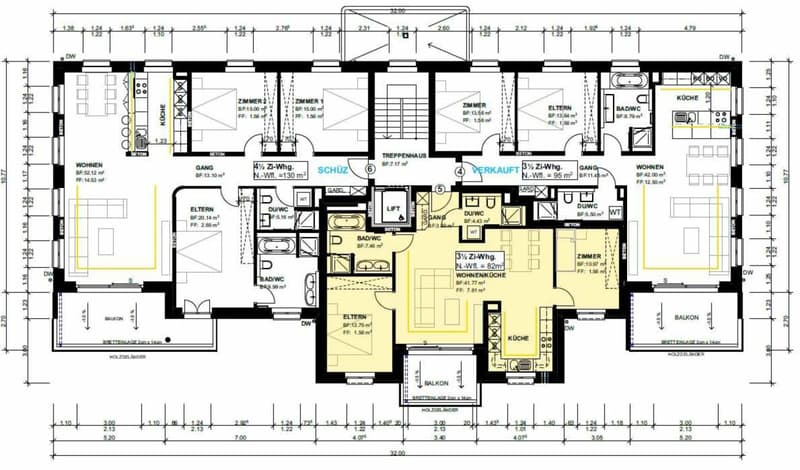 Zu verkaufen an der Bleichelistr. 5 im Bühler, bei Teufen: 3.5 Zimmer Erstbezugswohnung mit grosszügiger Einteilung im 1.OG. (9)