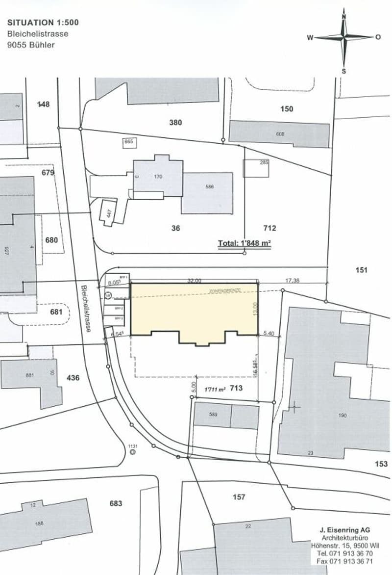Zu verkaufen an der Bleichelistr. 5 im Bühler, bei Teufen: 3.5 Zimmer Erstbezugswohnung mit grosszügiger Einteilung im 1.OG. (2)
