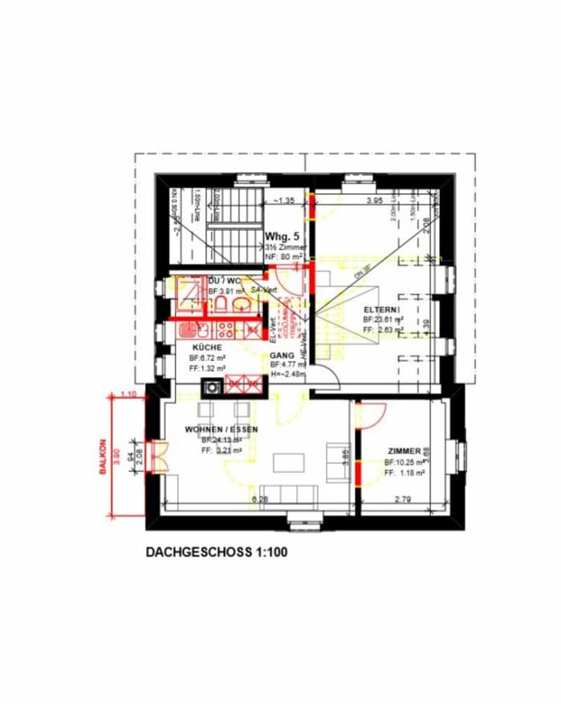 Zu vermieten 3 Zi.-Dachwohnung an der Wylandstrasse 3a in Winterthur (4)