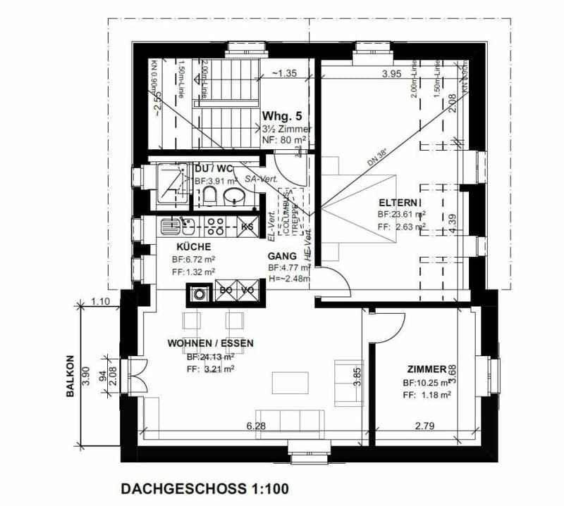 Zu vermieten 3 Zi.-Dachwohnung an der Wylandstr. 3a in Winterthur (4)