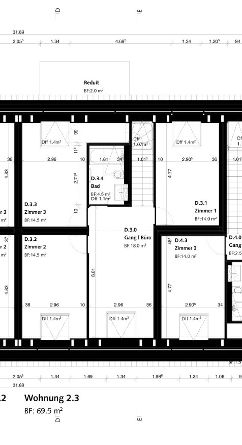 Living room, kitchen, 4 bedrooms, 3 bathrooms, balcony