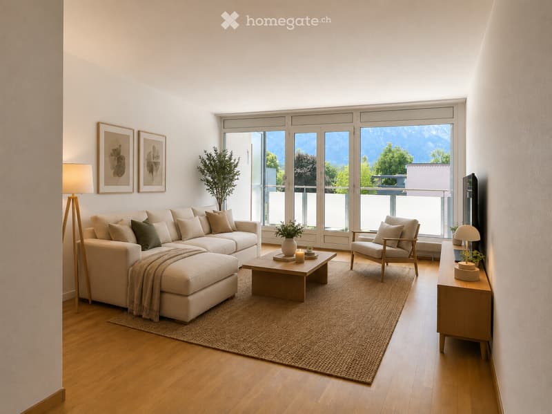 Wohnzimmer virtuell möbliert