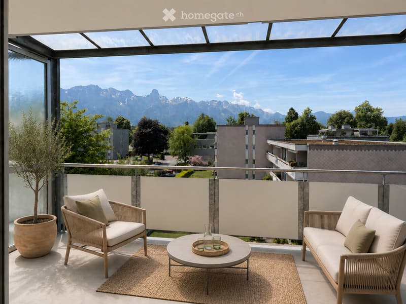 Balkon möbliert