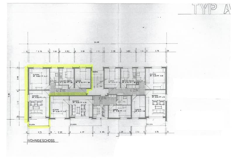 living room, kitchen, 3 bedrooms, 2 bathrooms, balcony