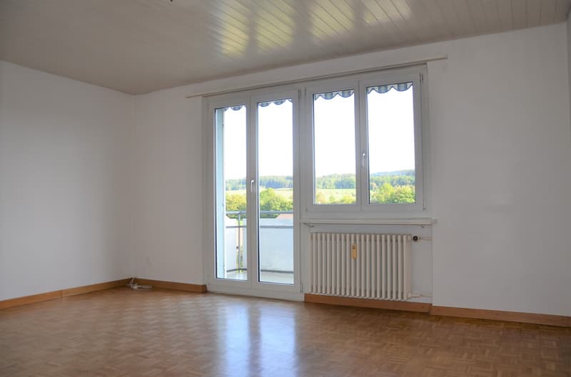 grosszügiges Wohnzimmer mit Laminatboden (Musterbild)
