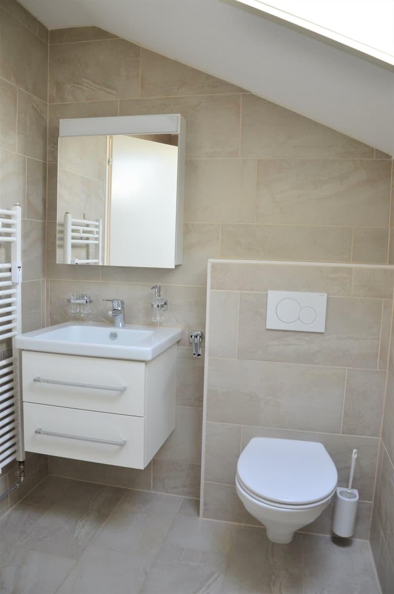 modernes Bad/WC mit Dachfenster