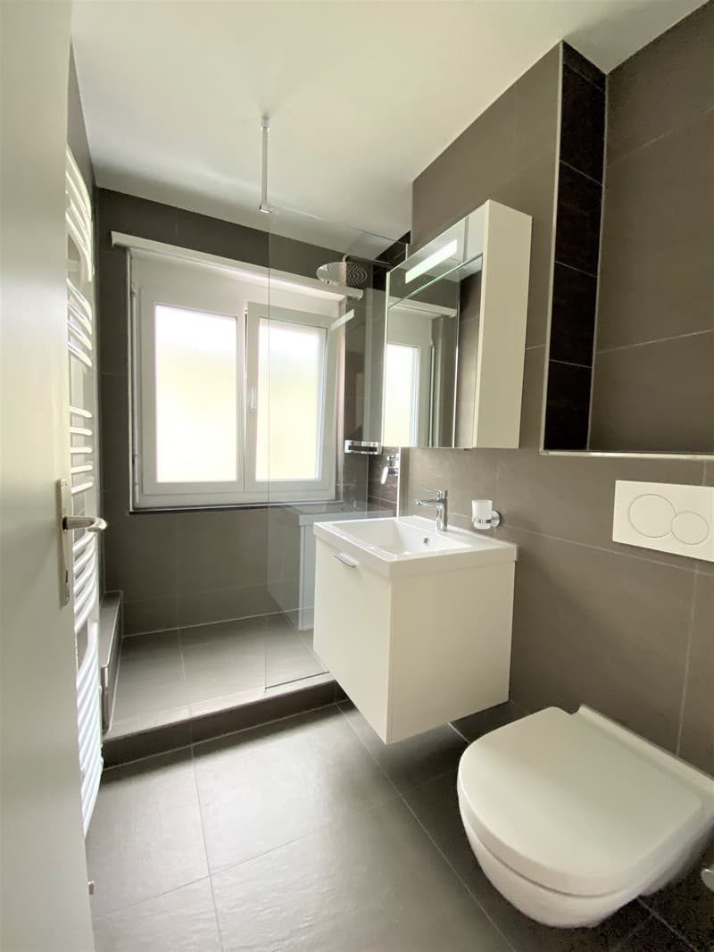 moderne Dusche/WC mit Fenster