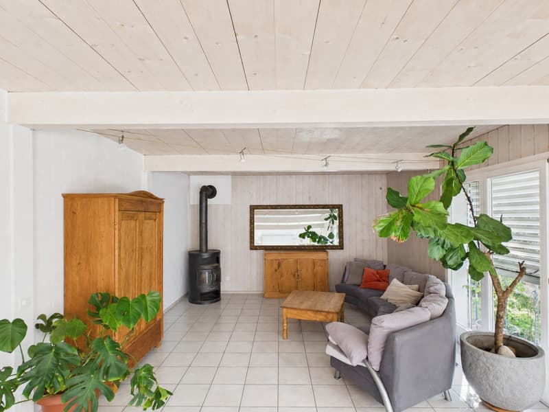Wohnzimmer mit Schwedenofen
