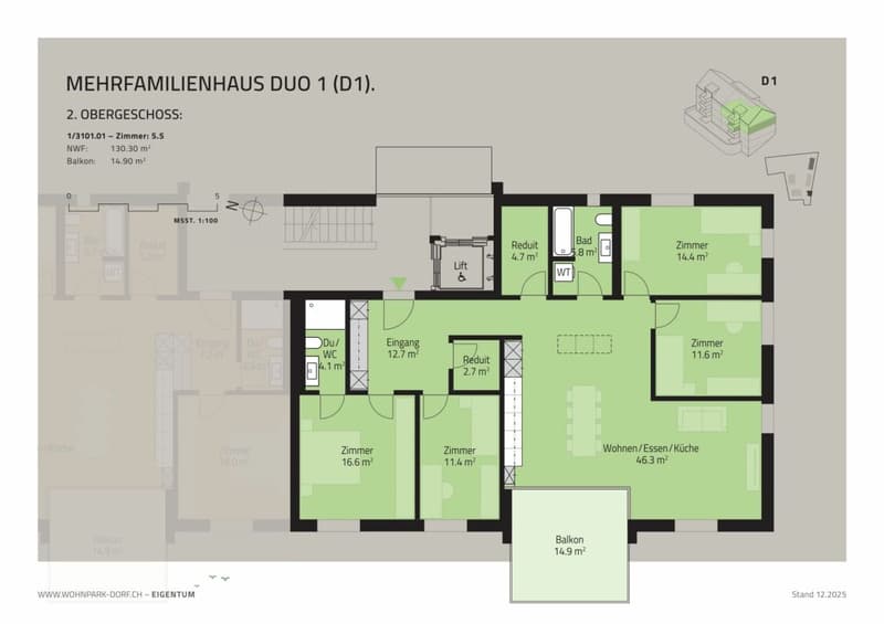 Parco residenziale Villaggio - Appartamento 5,5 locali al 2° piano (7)