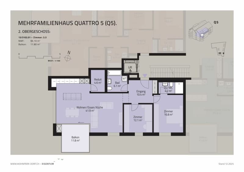 Parco residenziale Villaggio - Appartamento 3,5 locali al 2° piano (7)