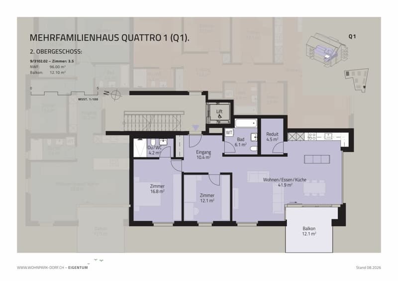 WOHNPARK DORF - VERKAUFSSTART 2. ETAPPE - 3,5-Zimmerwohnung im 2. OG (7)