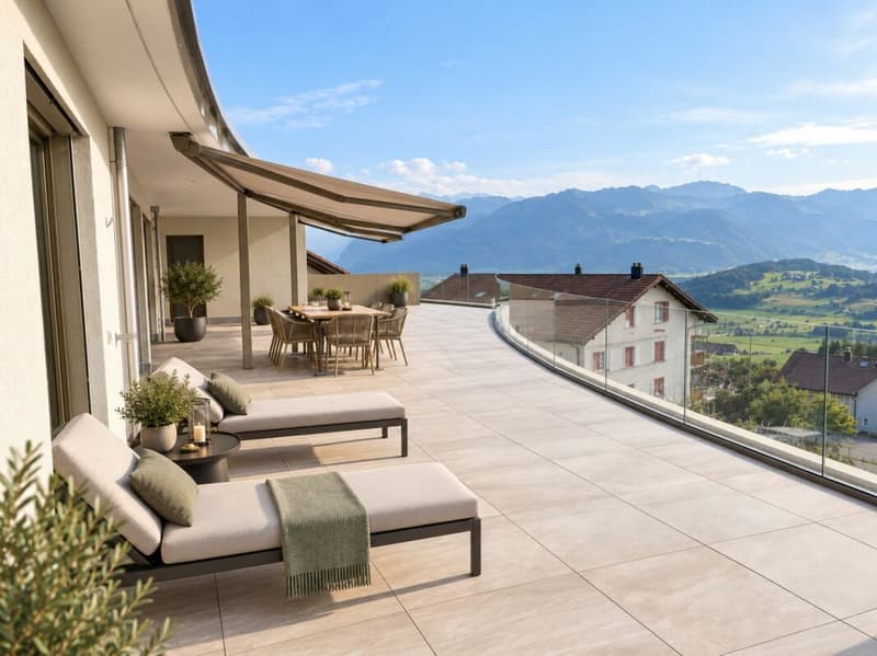 Luxuriöse 5,5-Zimmer-Attikawohnung  mit See- und Bergsicht (2)