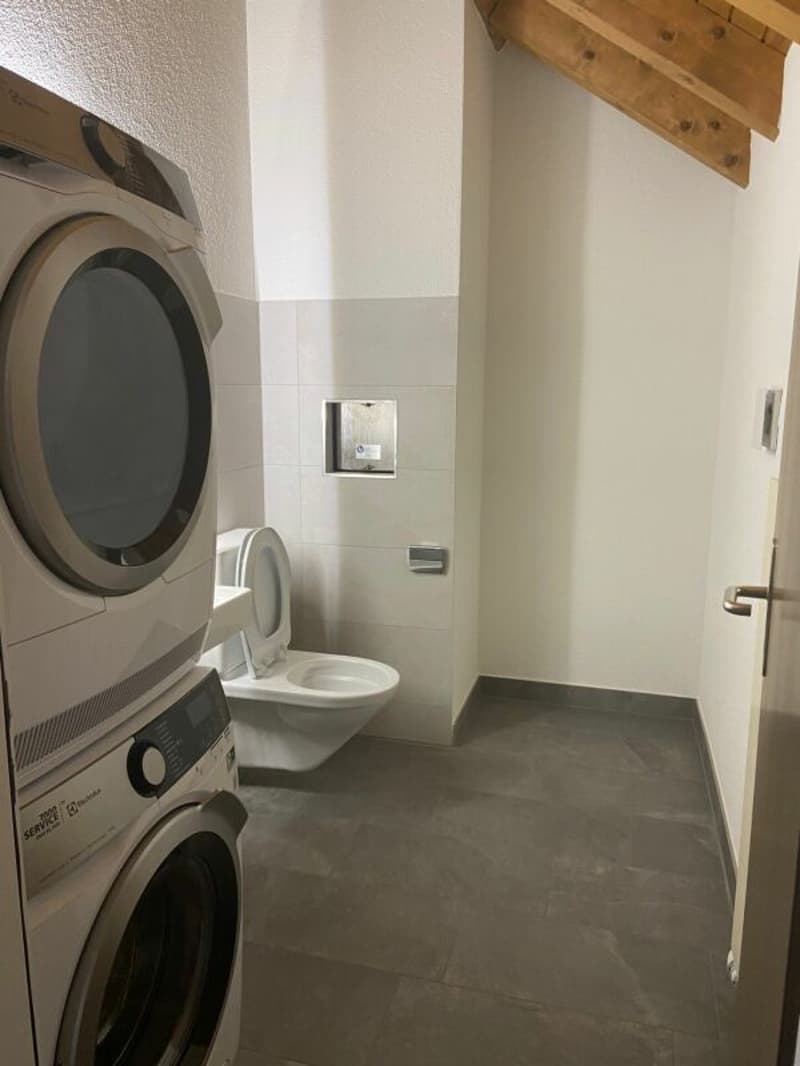 WC mit Wäscheturm