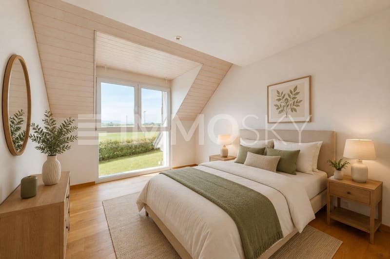 Belle chambre lumineuse rez  HOMESTAGING