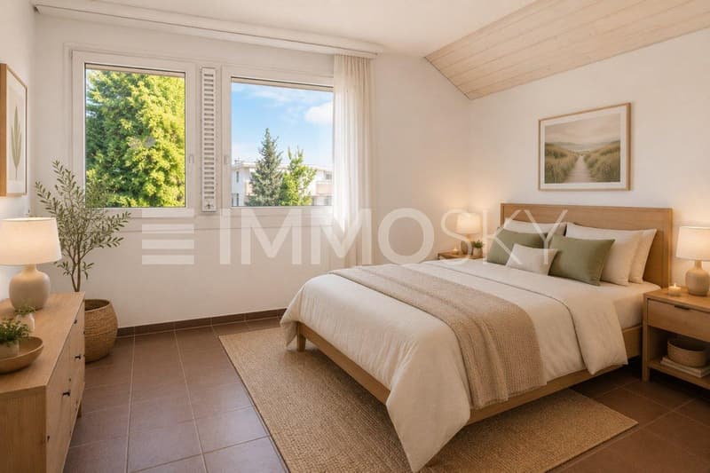 Gemütliches Schlafzimmer (virtuell eingerichtet)