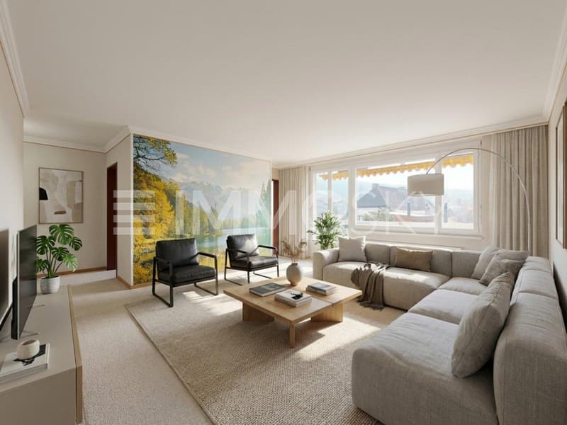 Séjour lumineux home staging