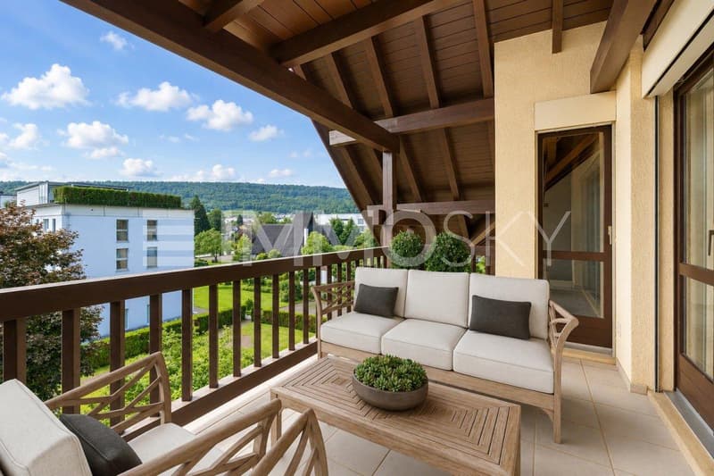 Wunderschöne Terrasse mit grüner Aussicht