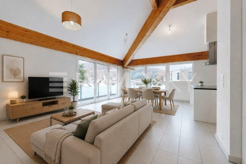 Pièce à vivre lumineuse - Home Staging