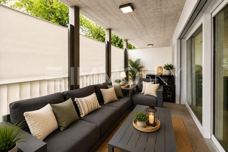 Terrasse courverte confortable