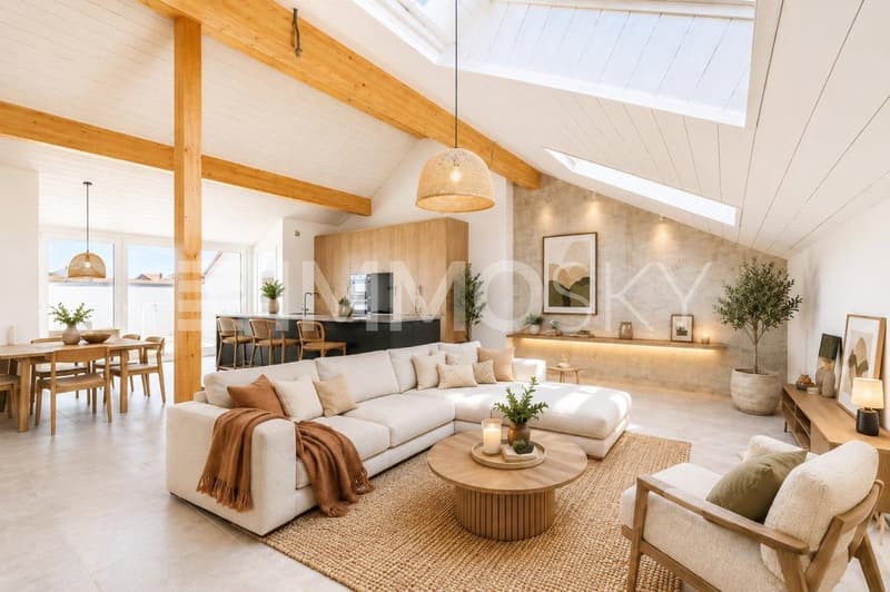 Séjour confortable avec beaucoup de cachet homestaging