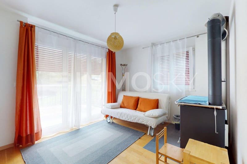 Chambre à coucher avec poele