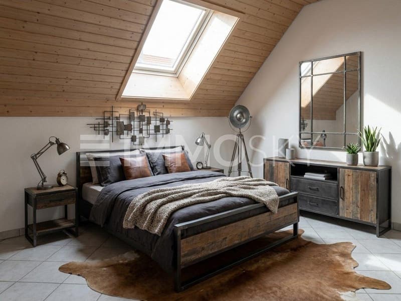 Traumhaftes Schlafzimmer mit Dachschräge