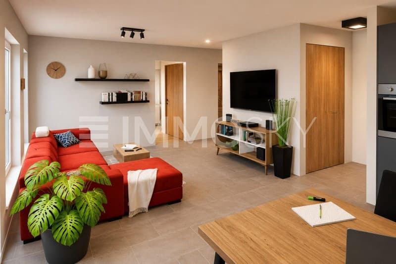 Wohnzimmer aus Perspektive der Küche
