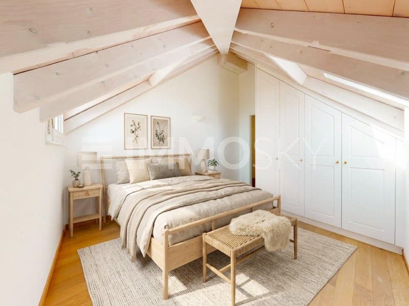 Chambre agréable (aménagement IA)