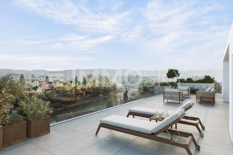 Visualisierung Sonnige Dachterrasse mit Weitblick