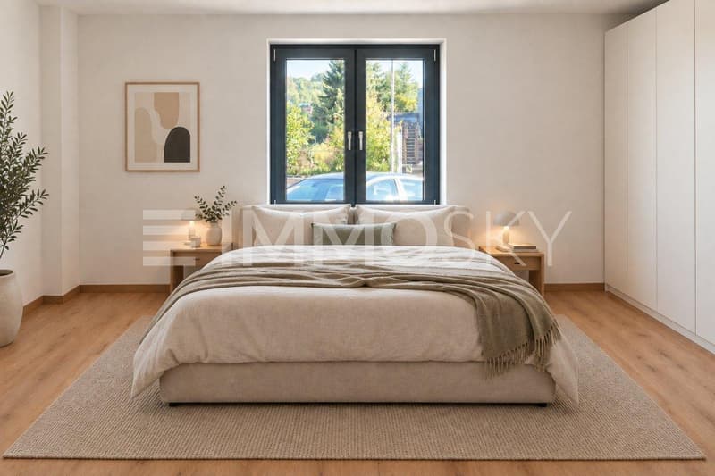 Visualisierung - Ruhiges Schlafzimmer mit viel Tageslicht