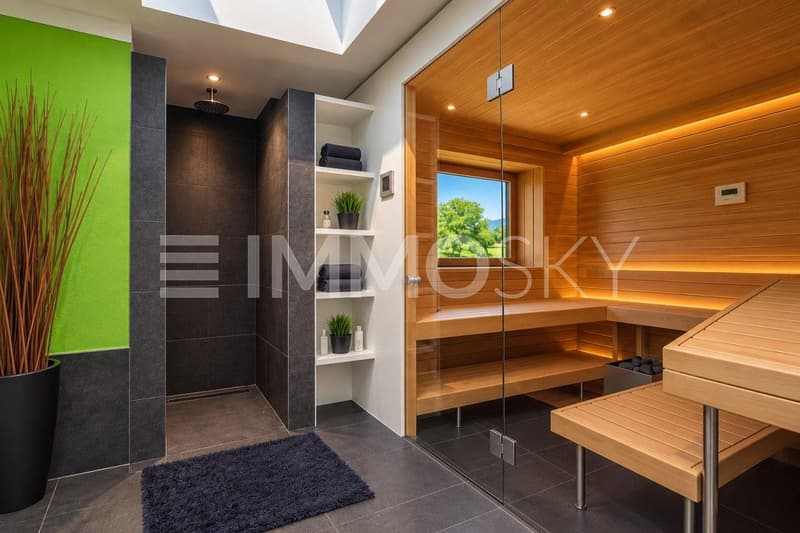 Wellnessoase mit Sauna und Dusche
