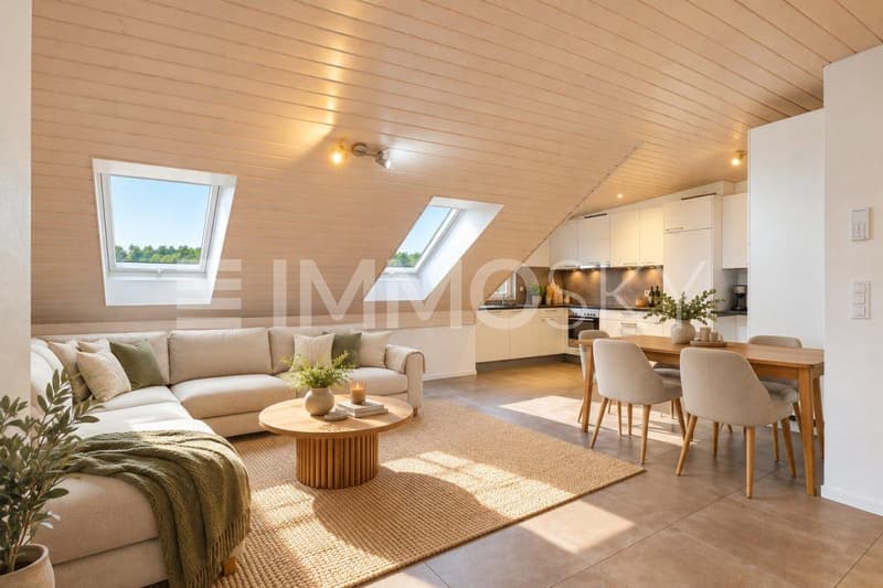Séjour et cuisine ouverte (homestaging)