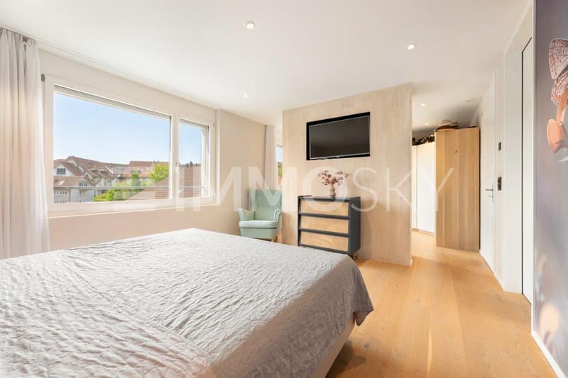Schlafzimmer mit schönem Ausblick