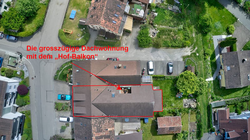Die grosszügige Dachwohnung