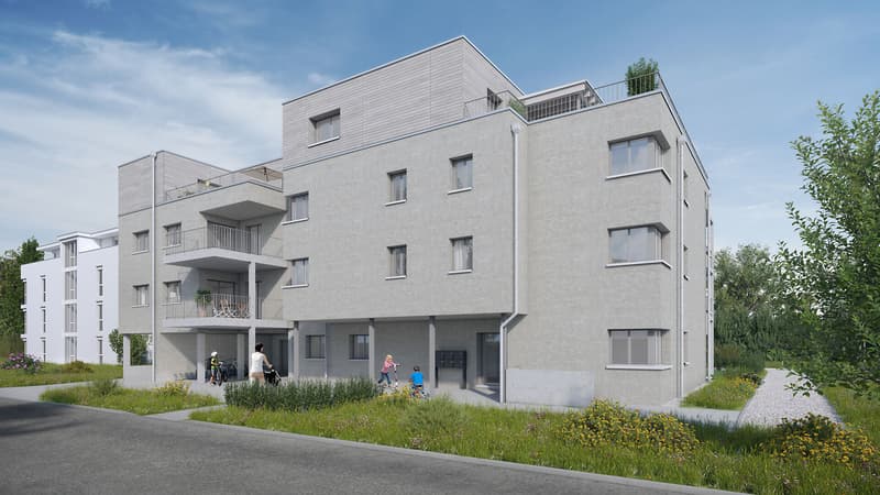 Neubau eines Mehrfamilienhauses an optimal besonnter Lage im Dorfzentrum mit attraktiven 2.5- + 1.5- Zi- Eigentumswohnungen (3)
