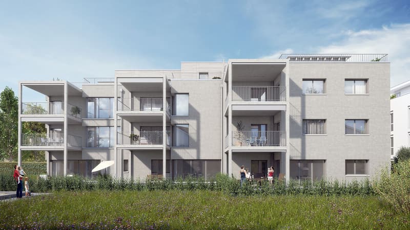 Neubau eines Mehrfamilienhauses an optimal besonnter Lage im Dorfzentrum mit attraktiven 2.5- + 1.5- Zi- Eigentumswohnungen (2)