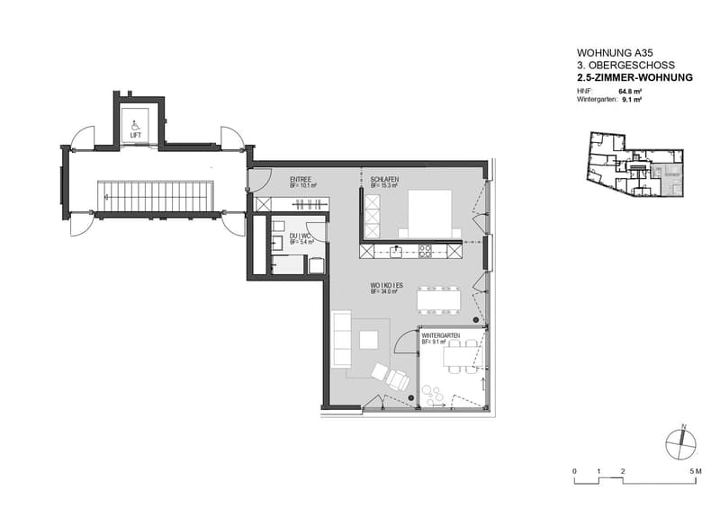 Moderne und helle 2.5 Zimmerwohnung zentral in Pratteln (65m2) (11)