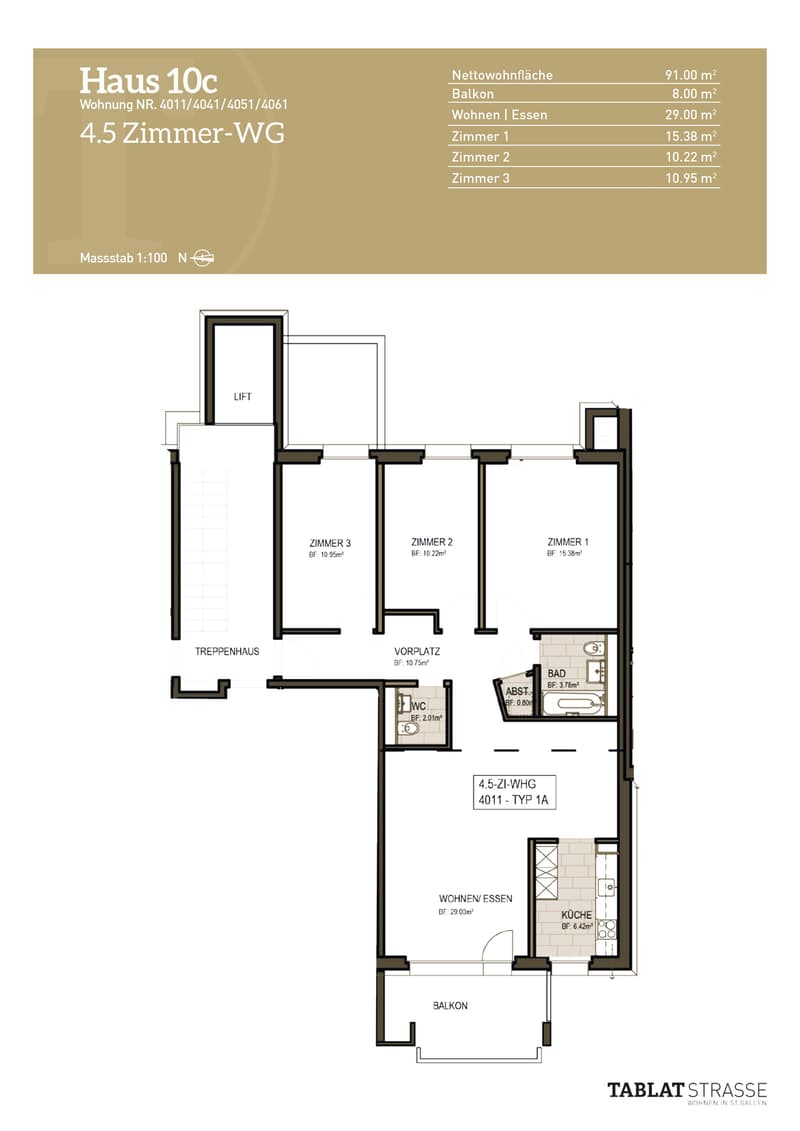 Moderne 4½-Zimmerwohnung mit Balkon und Abendsonne (13)