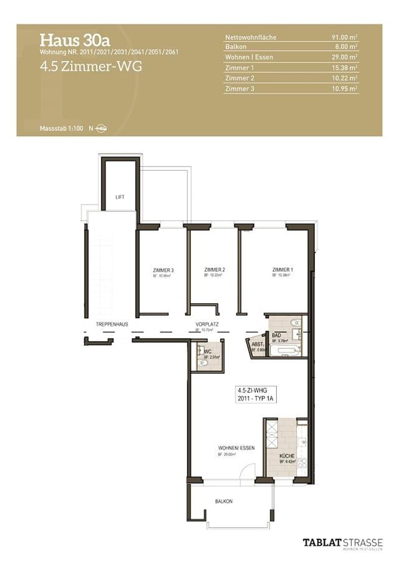 Moderne 4½-Zimmerwohnung mit Balkon und Abendsonne (12)