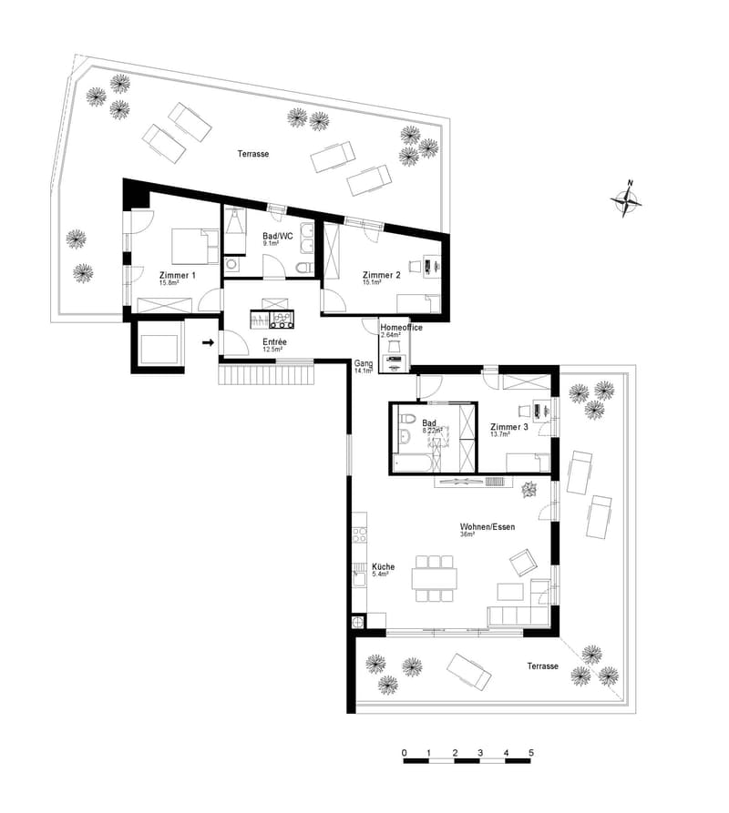 1.5-Zimmer-Attika-Wohnung mit Home-Office und überaus grossen Terrassen (13)