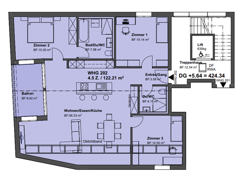 4½-Zimmer-Dachwohnung modern, hell & mit viel Raumgefühl Miete mit Kaufoption (6)