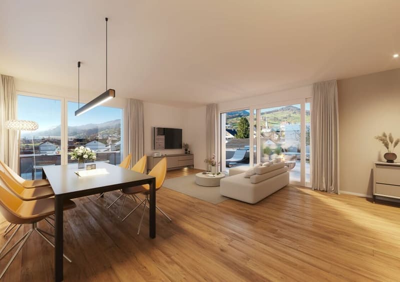 Äusserst hochwertige Attikawohnung mit riesiger Terrasse und wunderschöner Weitsicht (6)